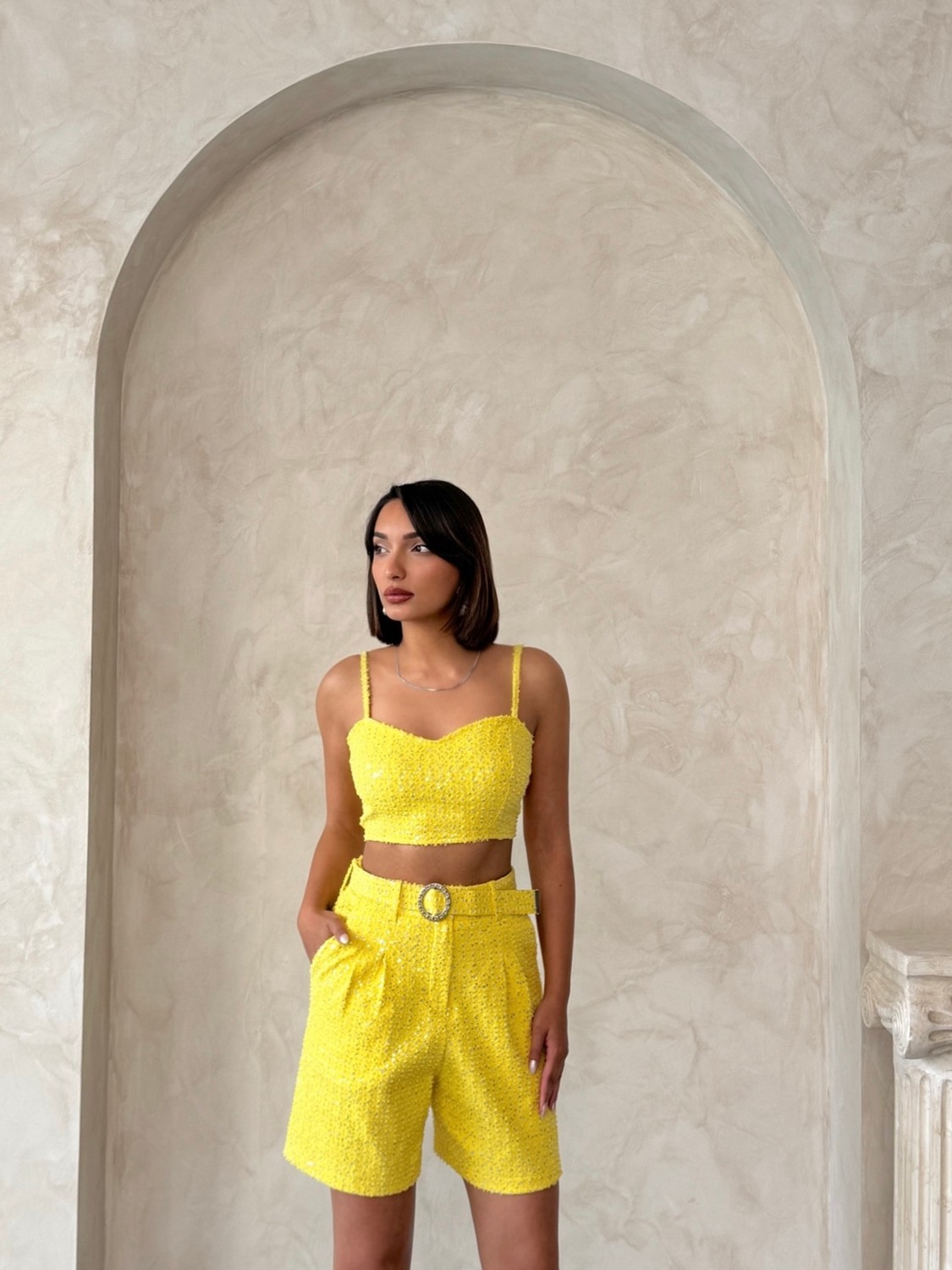 Very Moda Pullu Kot Şort | D2786 görsel 3