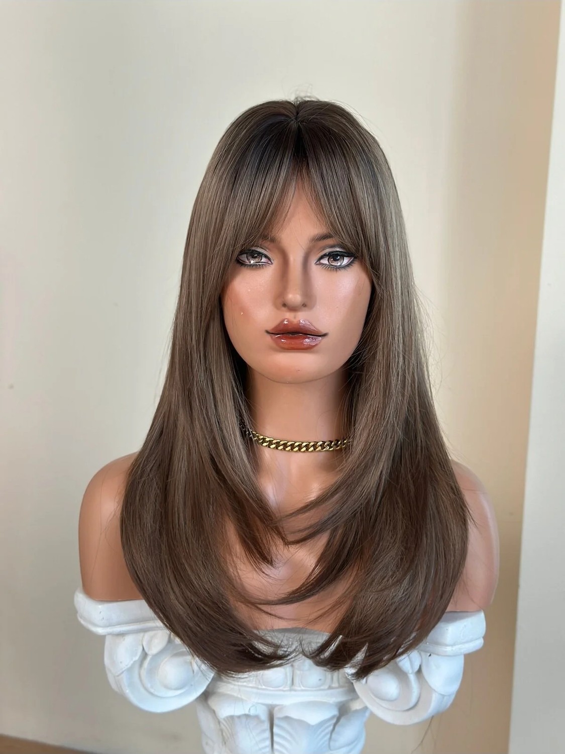 Marsilyan Exclusive Luxury Kumral Peruk görsel 2