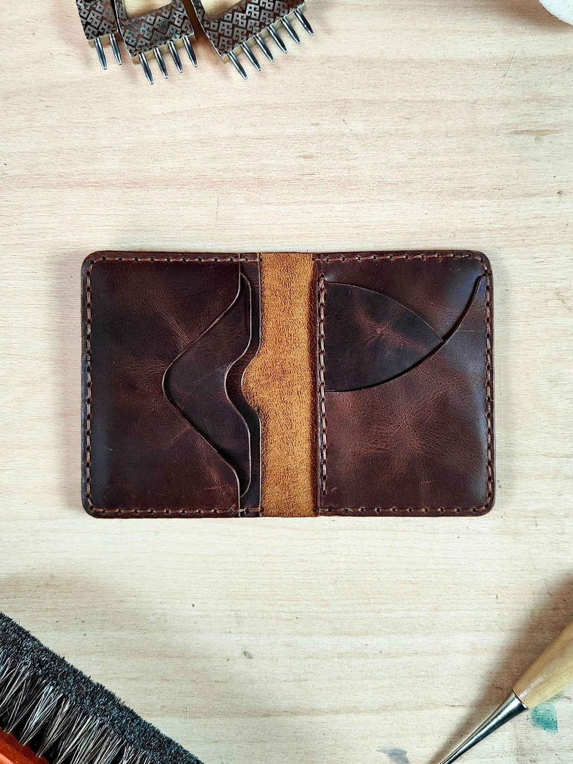 Balthazar Workshop Hakiki Deri El Yapımı Minimalist Erkek Kadın Kartlık Cüzdan (Gael Modeli) görsel 2