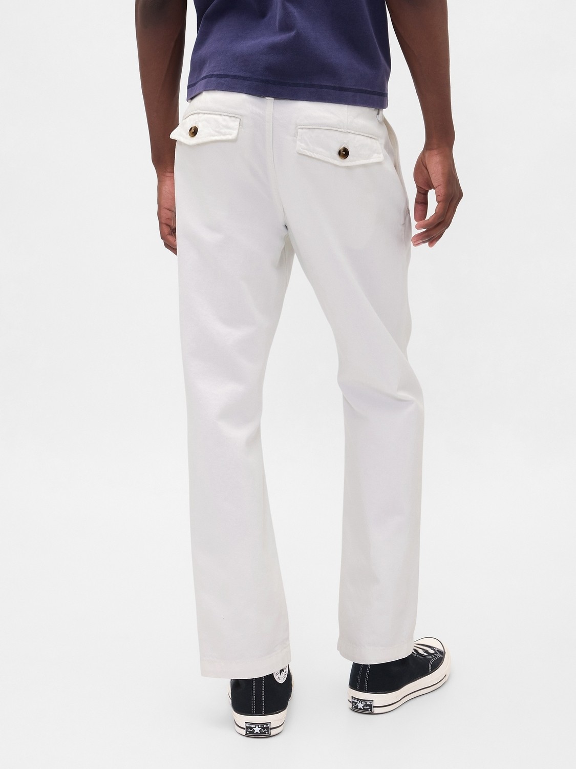 Gap Erkek Beyaz Relaxed Straight Pantolon Jean görsel 4