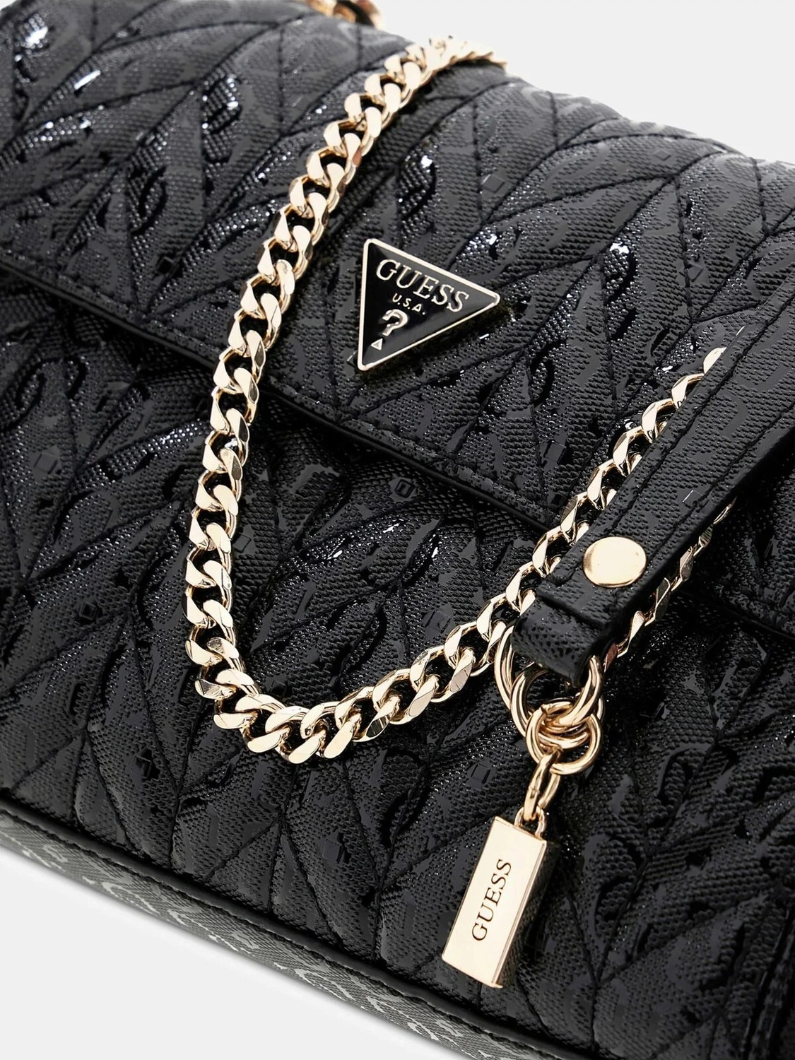 Guess Stacey Dönüştürülebilir Kapaklı Kadın Siyah Çapraz Çanta HWGG9741210-BLA görsel 5
