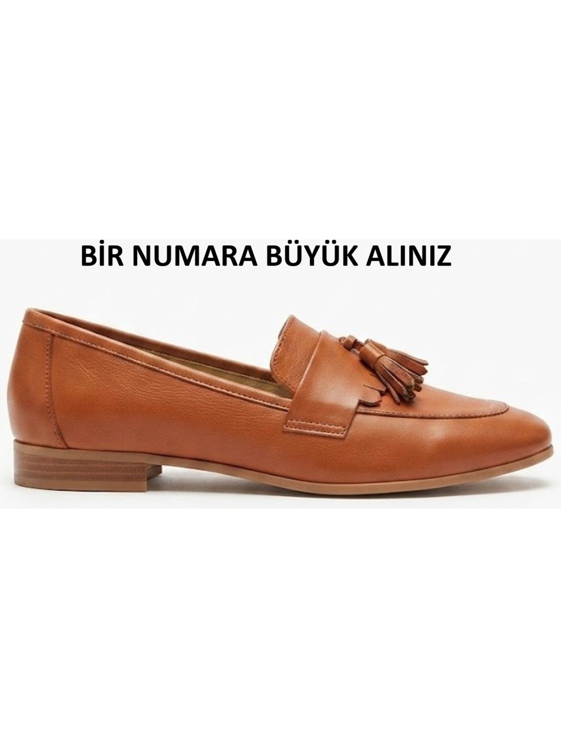 Noxmark Hakiki Deri Püskül Detaylı Kadın Loafer Ayakkabı görsel 8