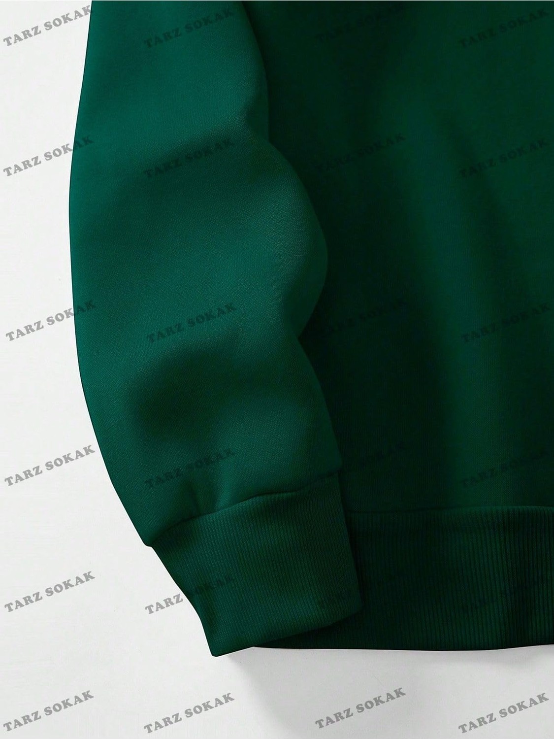 Die Grup Tarzsokak Y2K Yarım Fermuarlı Bay Sweatshirt Yeşil, YEŞIL-131, S görsel 3
