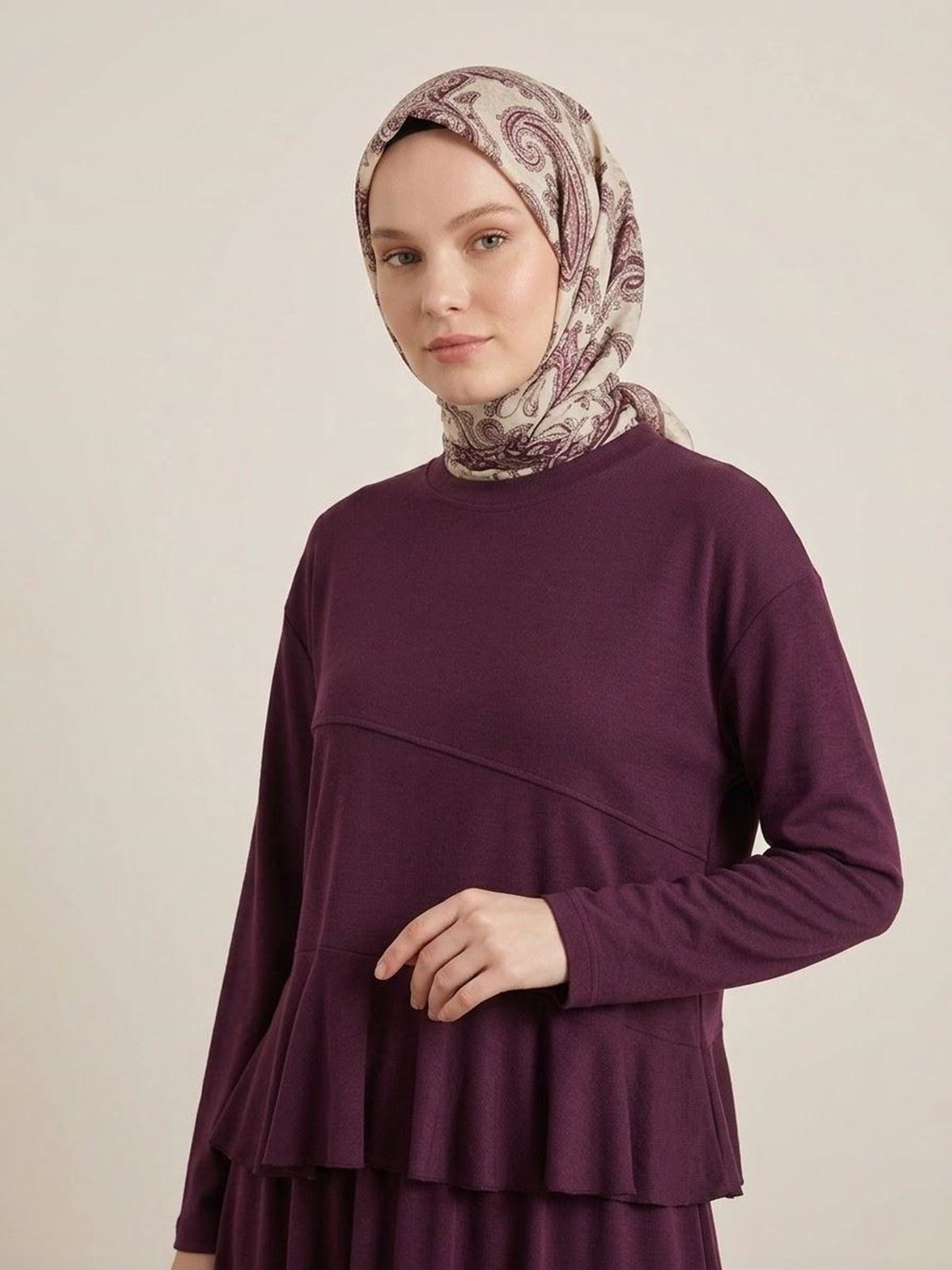 Miostil Volanlı Etekli Takım-Bordo görsel 7