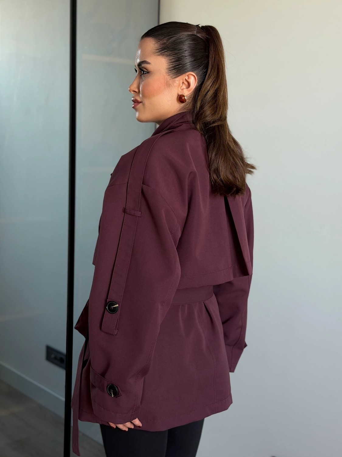 Roupas Collection Şal Detay Pelerinli Trençkot görsel 2