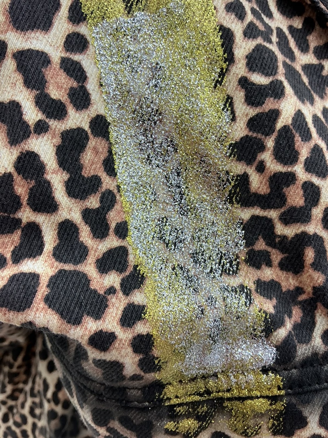 Dolares Büyük Beden Leopar Desenli Baskı Detaylı Kuşgözlü Düğmeli Kadın Ceket görsel 6