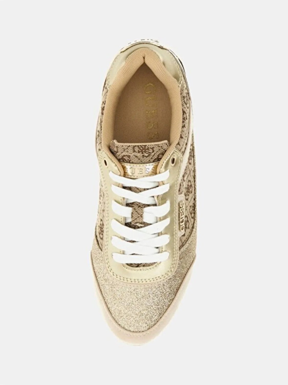 Guess Kadın Kalın Tabanlı Gold Logolu Sneaker Düz Taban ile Şık ve Rahat Ayakkabı görsel 6