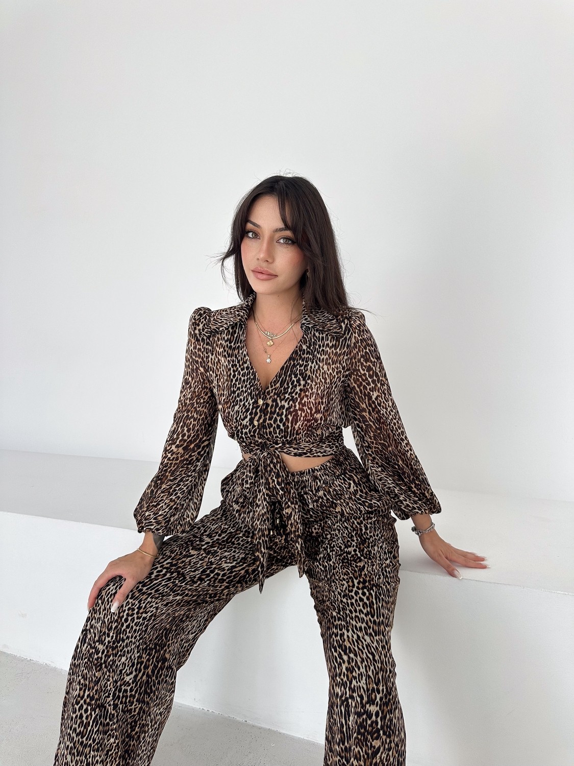 Vuntal Luna Leopar Şifon Ikili Takım görsel 3