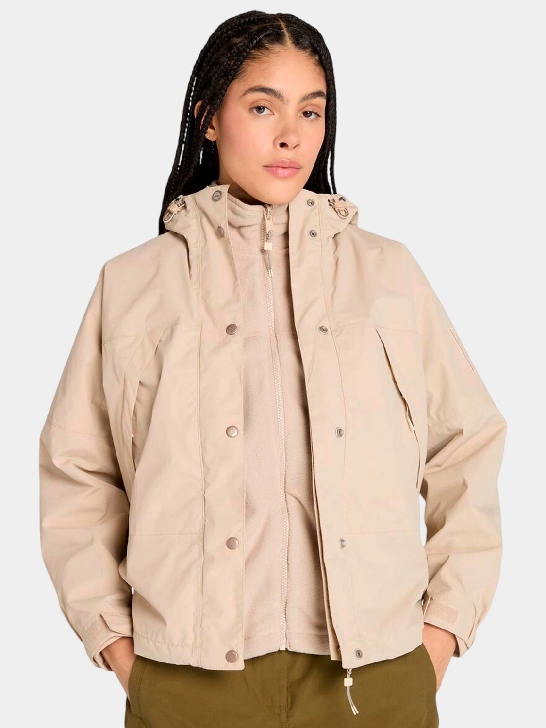 Timberland Winnick Waterproof 3in1 Jacket - Fleece Kadin Bej Mont TB0A2R5MEYK1 görsel 7