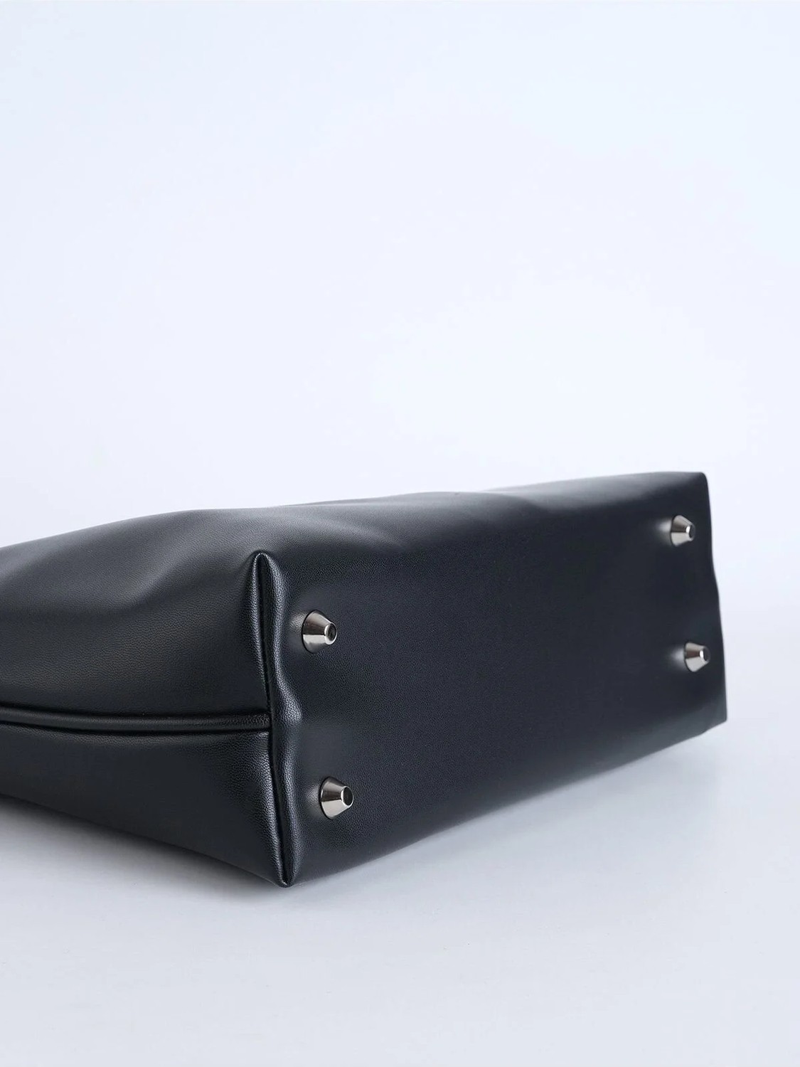 Heybes Kadın Siyah Vegan Deri Clutch El Çantası görsel 3