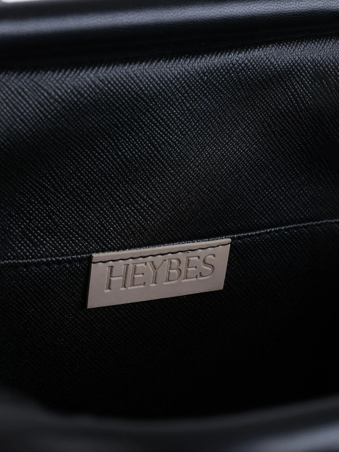 Heybes Kadın Siyah Vegan Deri Clutch El Çantası görsel 6