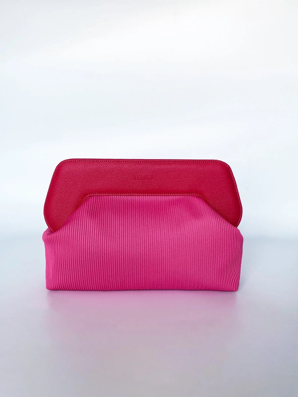 Heybes Kadın Pembe Fitilli Geniş Clutch El Çantası