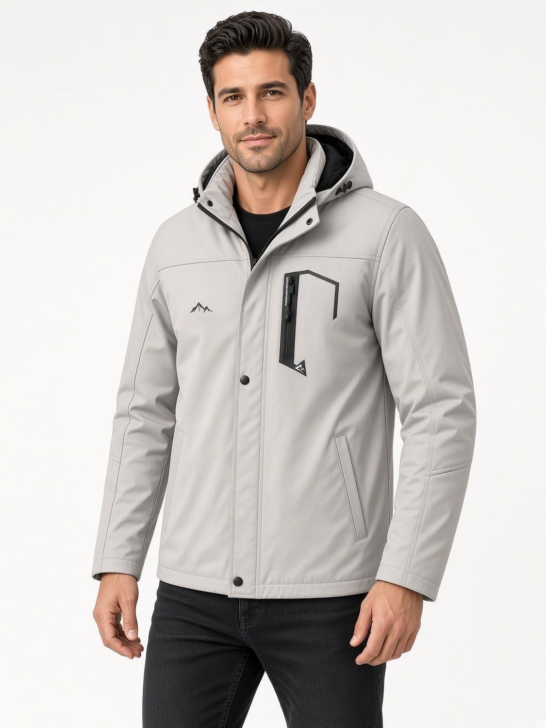 Oksit Tuc 2034 Içi Polar/kürk Astarlı Su Itici Termal Softshell Erkek Mont - Soğuk Geçirmez Spor Kaban Büyük Beden Erkek Mont görsel 4