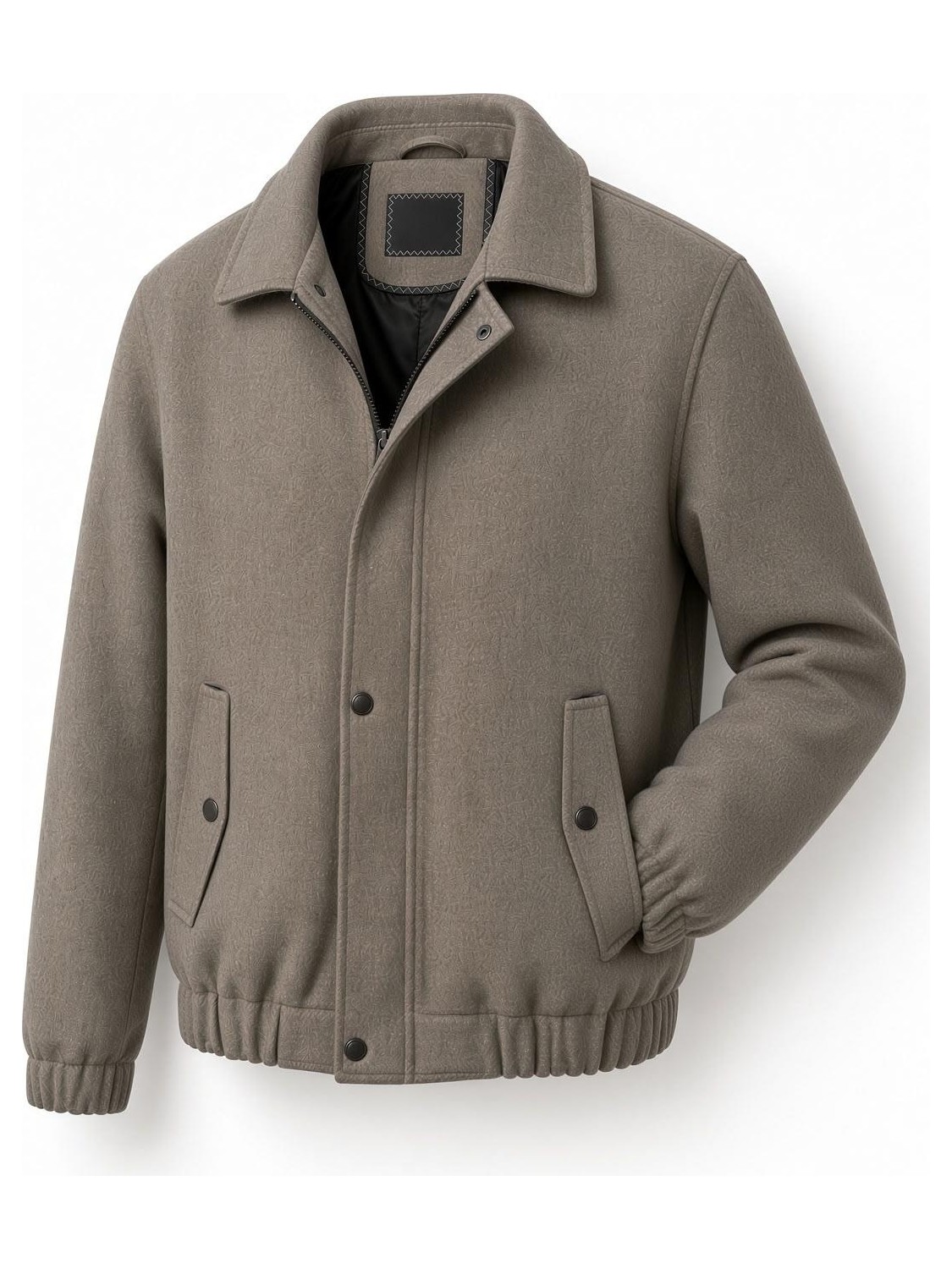 Oksit Harrington Fermuarlı Bomber Kaşe Ceket Mont - Slim Fit Klasik Yaka görsel 5