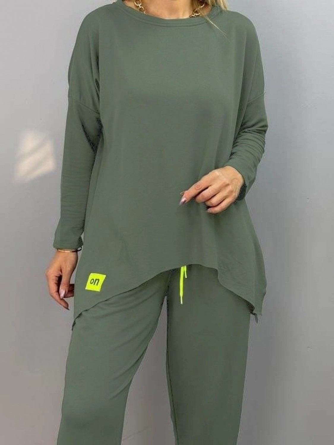 Pileli Store Kadın Iki Iplik Viskon Pamuk Kumaş Arma Detaylı Ikili Takım görsel 3