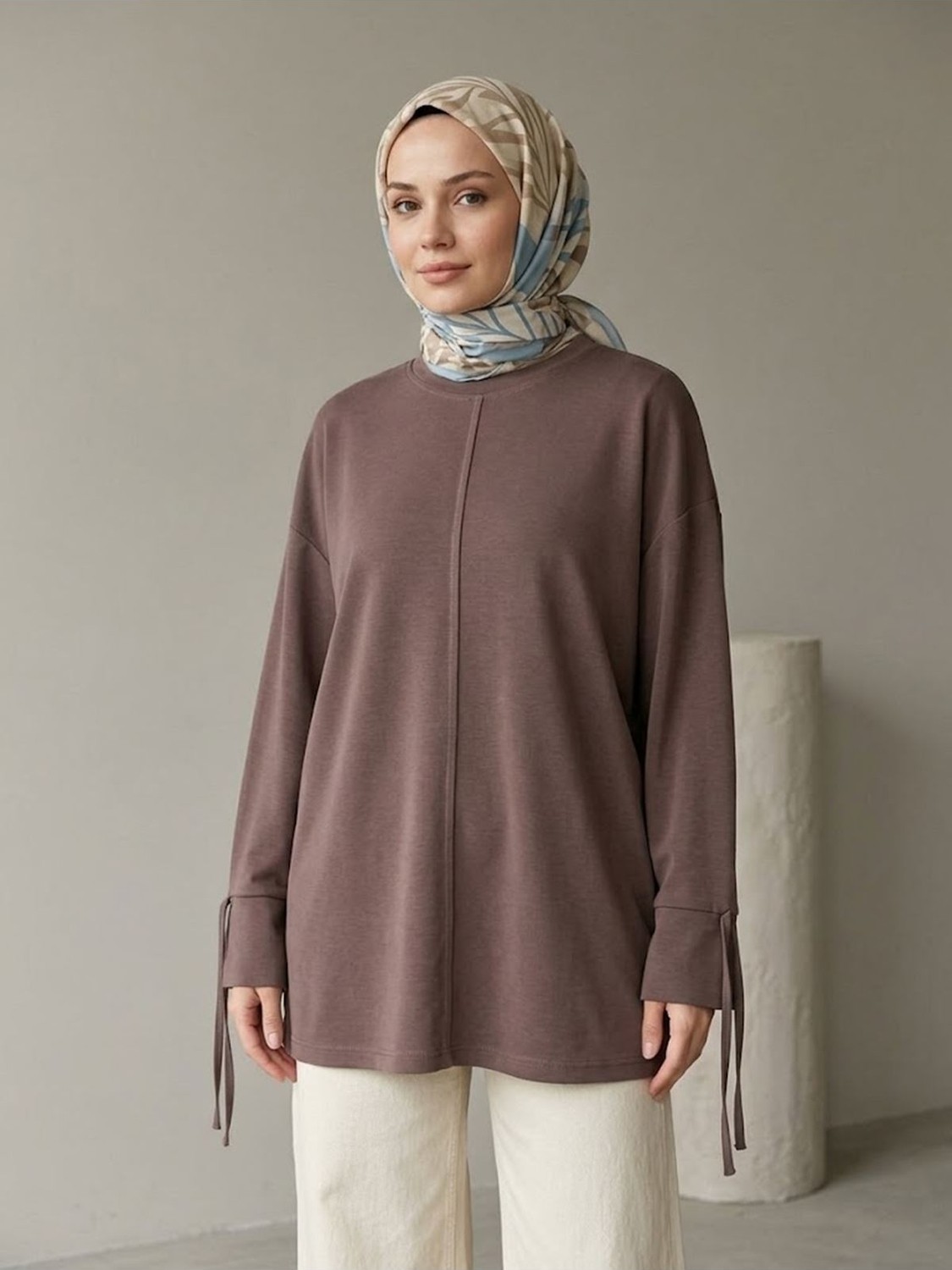 Foremia Kol Biye Detay Pike Tunik-Lacivert - görsel 3