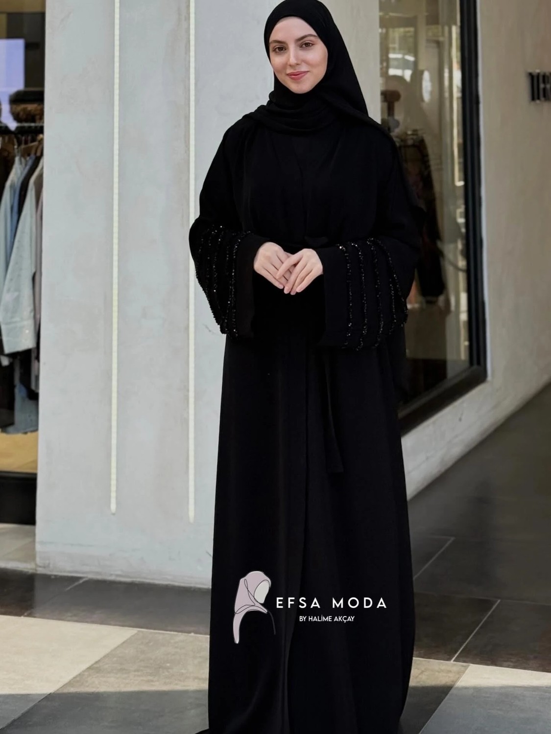 Nazzain Aura Siyah Abaya