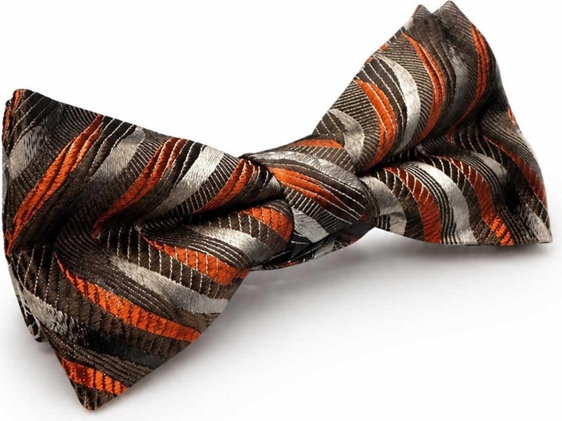 Kravatkolik Kahverengi Motif Ipek Papyon SB200 görsel 4