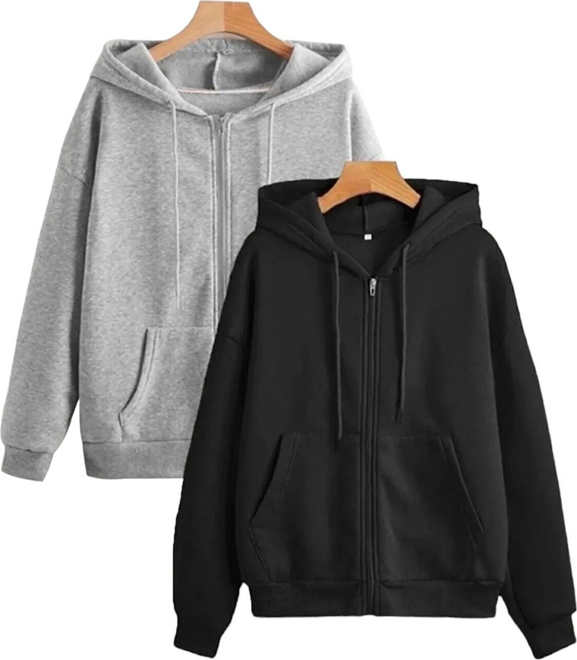 Risil-Nu Company 2'li Siyah ve Gri Renk Fermuarlı Mevsimlik Hırka / Sweatshirt görsel 2