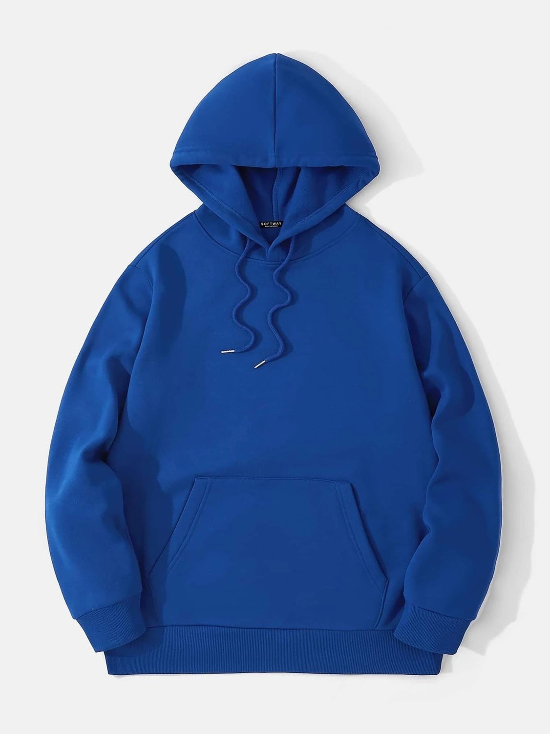 Softway Unisex Basic Düz Renk Kapüşonlu Içi Yumuşak Polarlı Oversize Sweatshirt - Siyah görsel 5