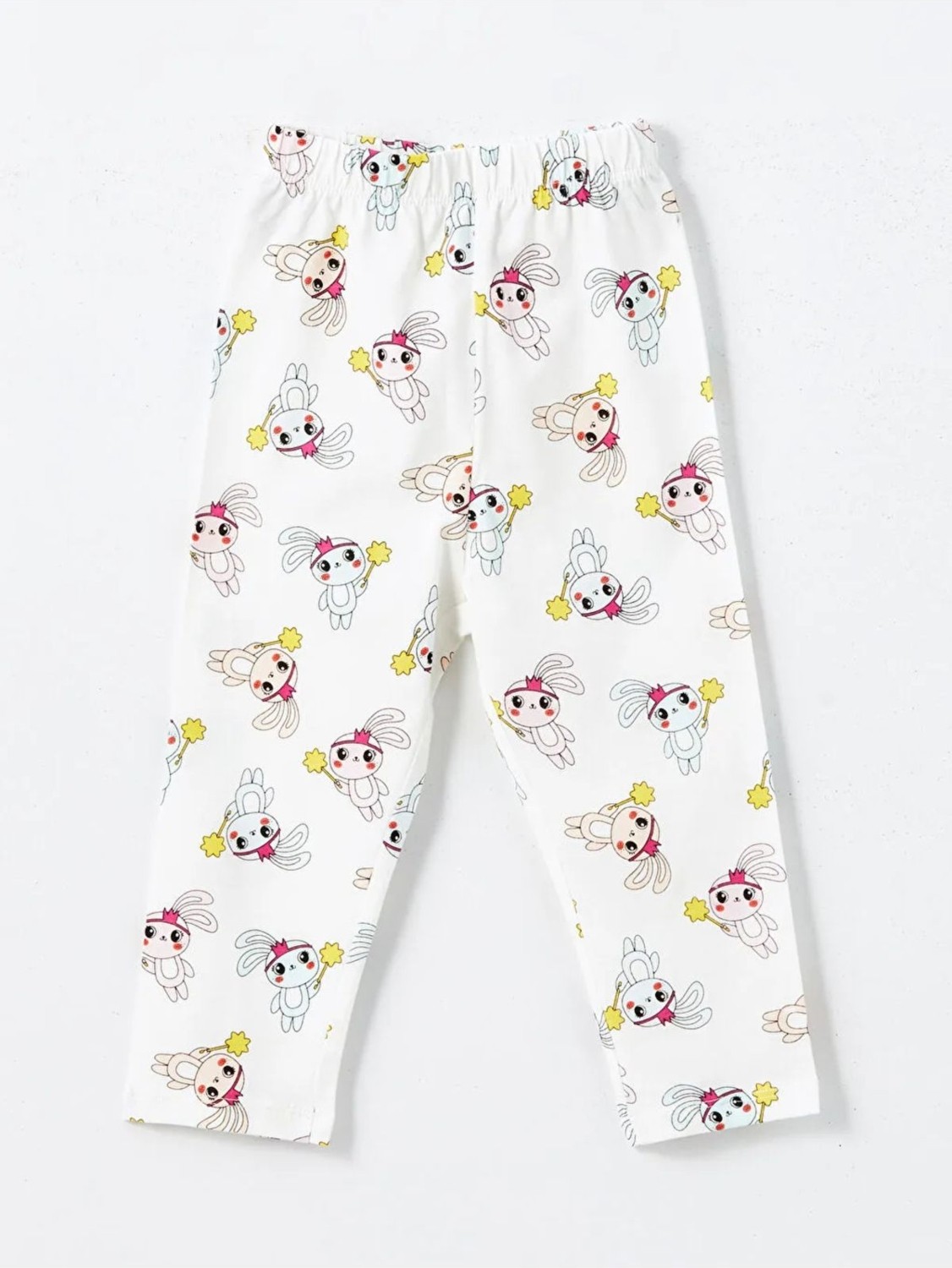 LC Waikiki Lcw Baby Ekru Gömlek Yaka Baskılı Kız Bebek Pijama Takım T T görsel 4