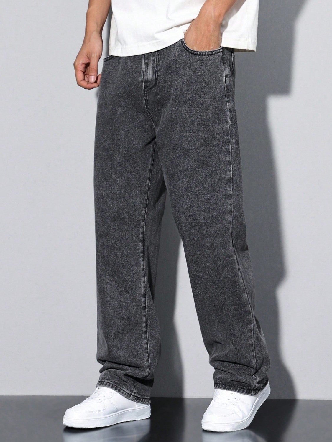 Wkm Erkek Casual Baggy Denim Jean Kot Pantolon