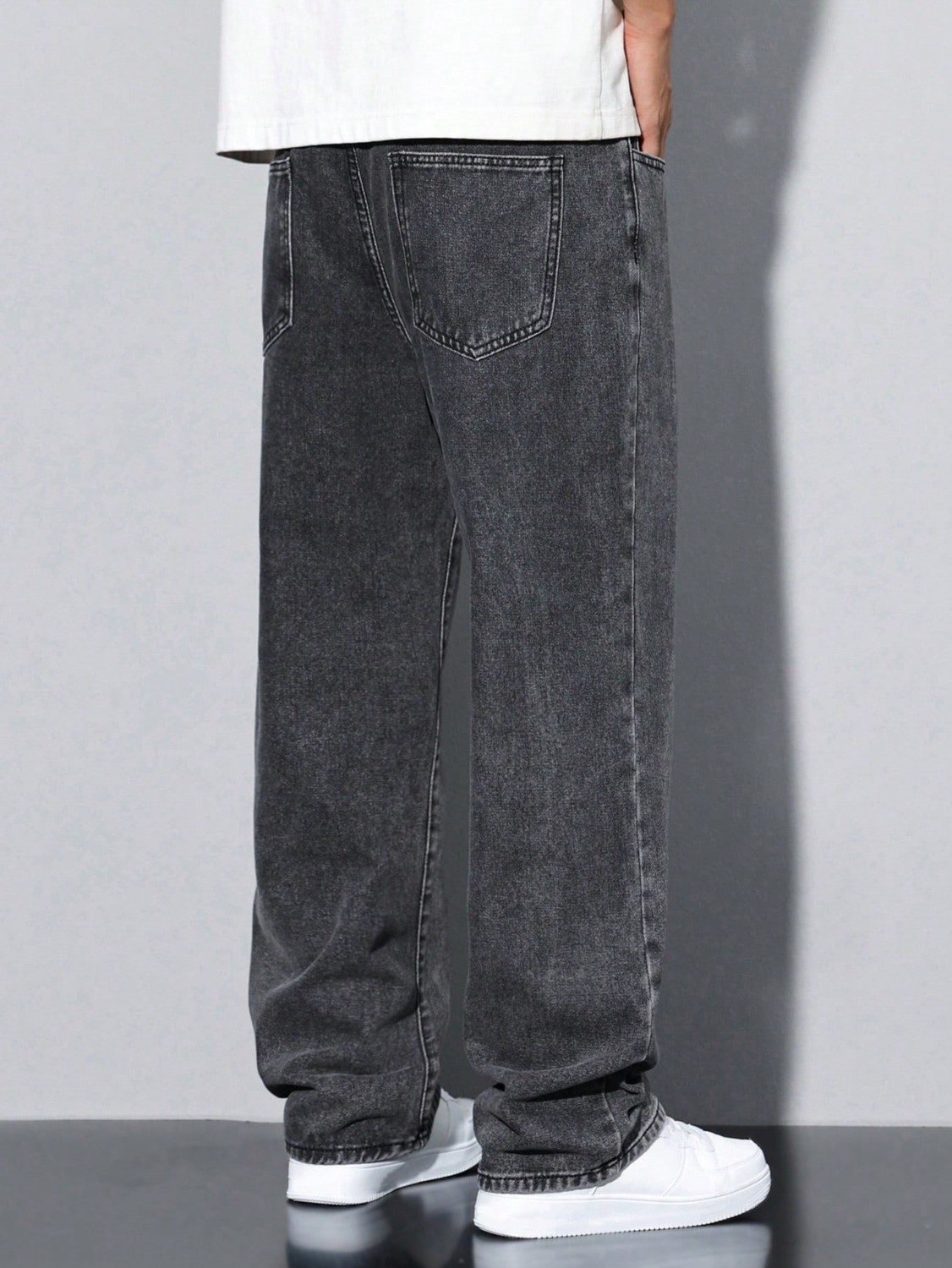 Wkm Erkek Casual Baggy Denim Jean Kot Pantolon görsel 3