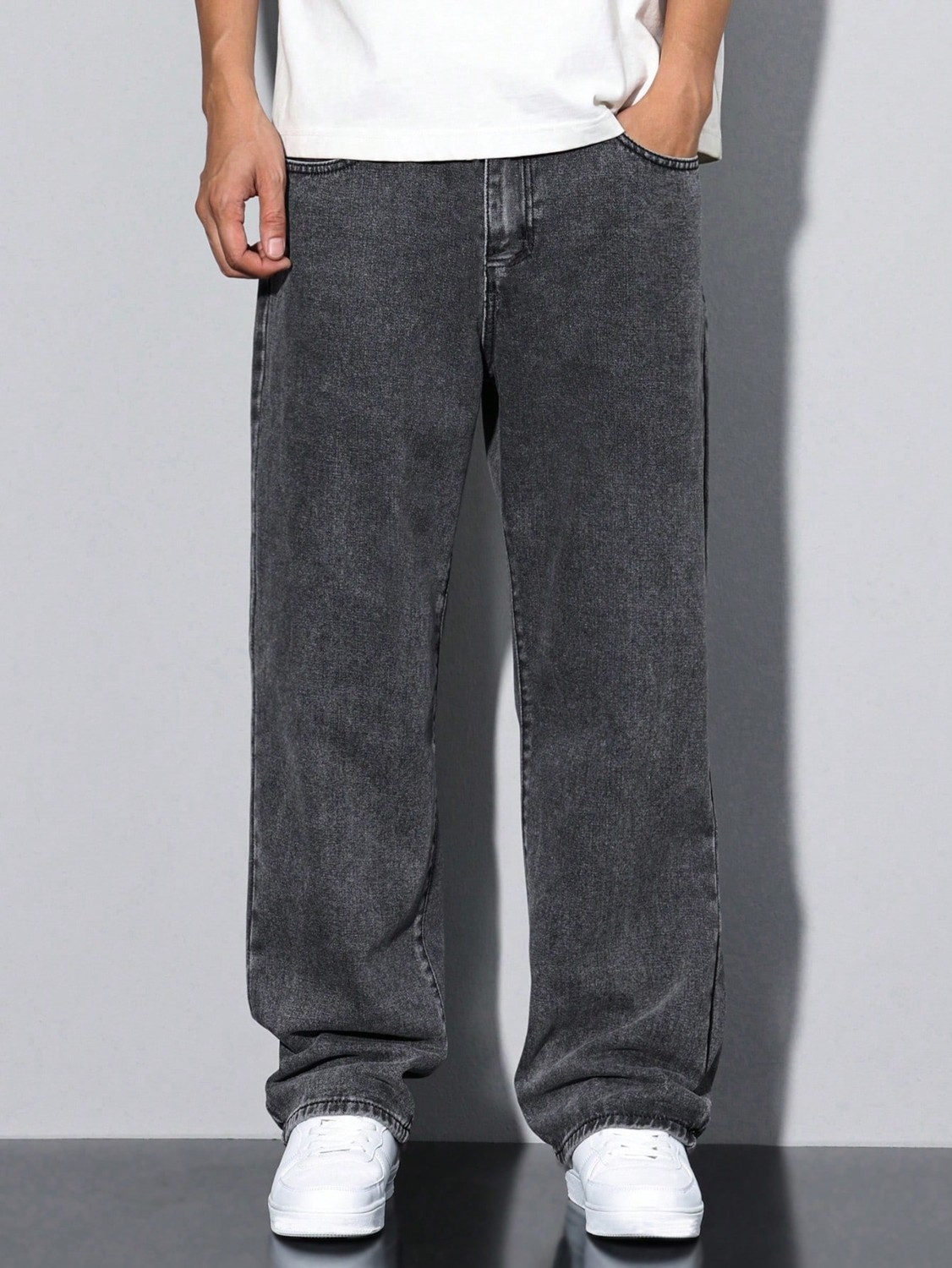 Wkm Erkek Casual Baggy Denim Jean Kot Pantolon görsel 4
