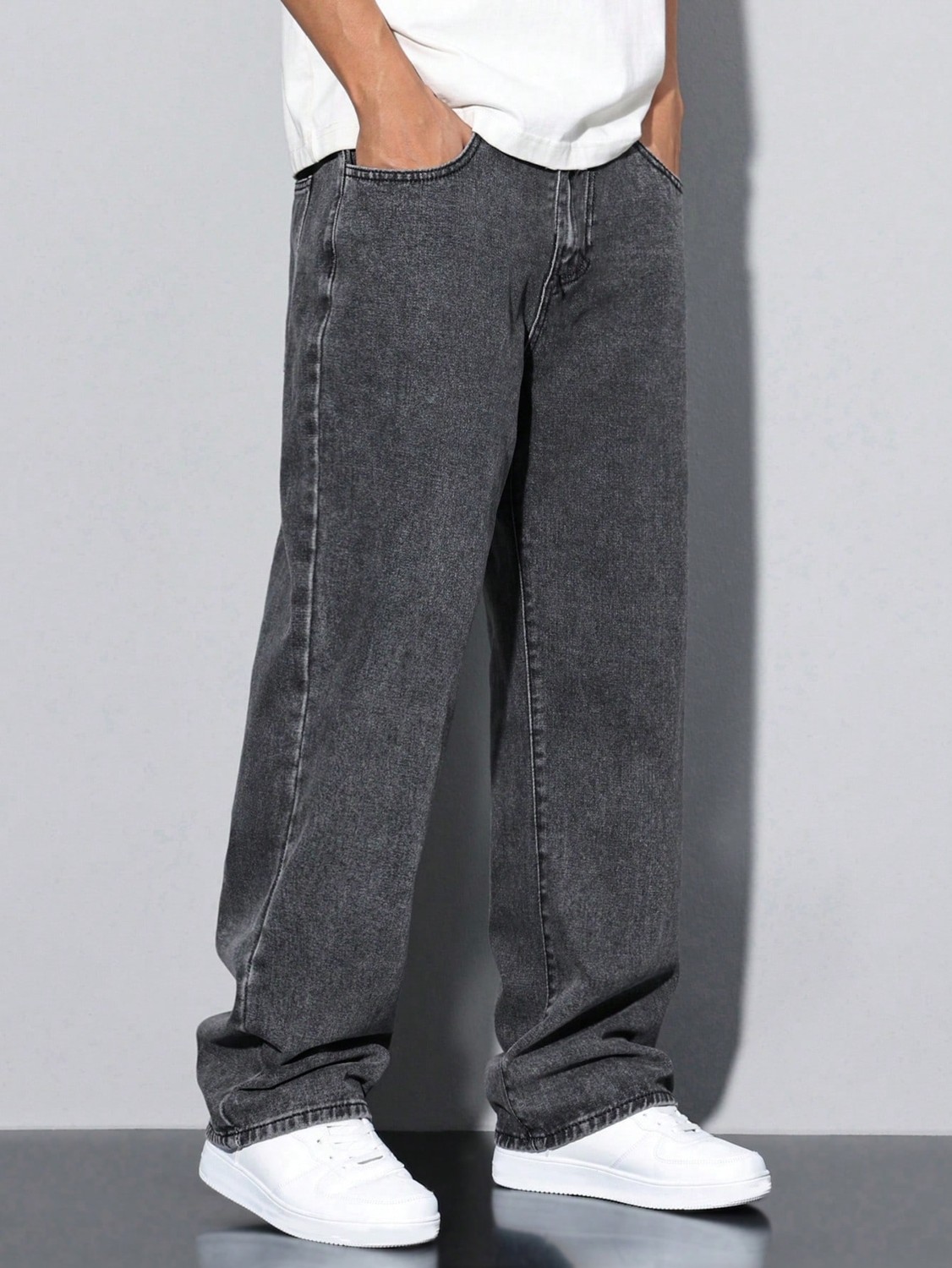 Wkm Erkek Casual Baggy Denim Jean Kot Pantolon görsel 5