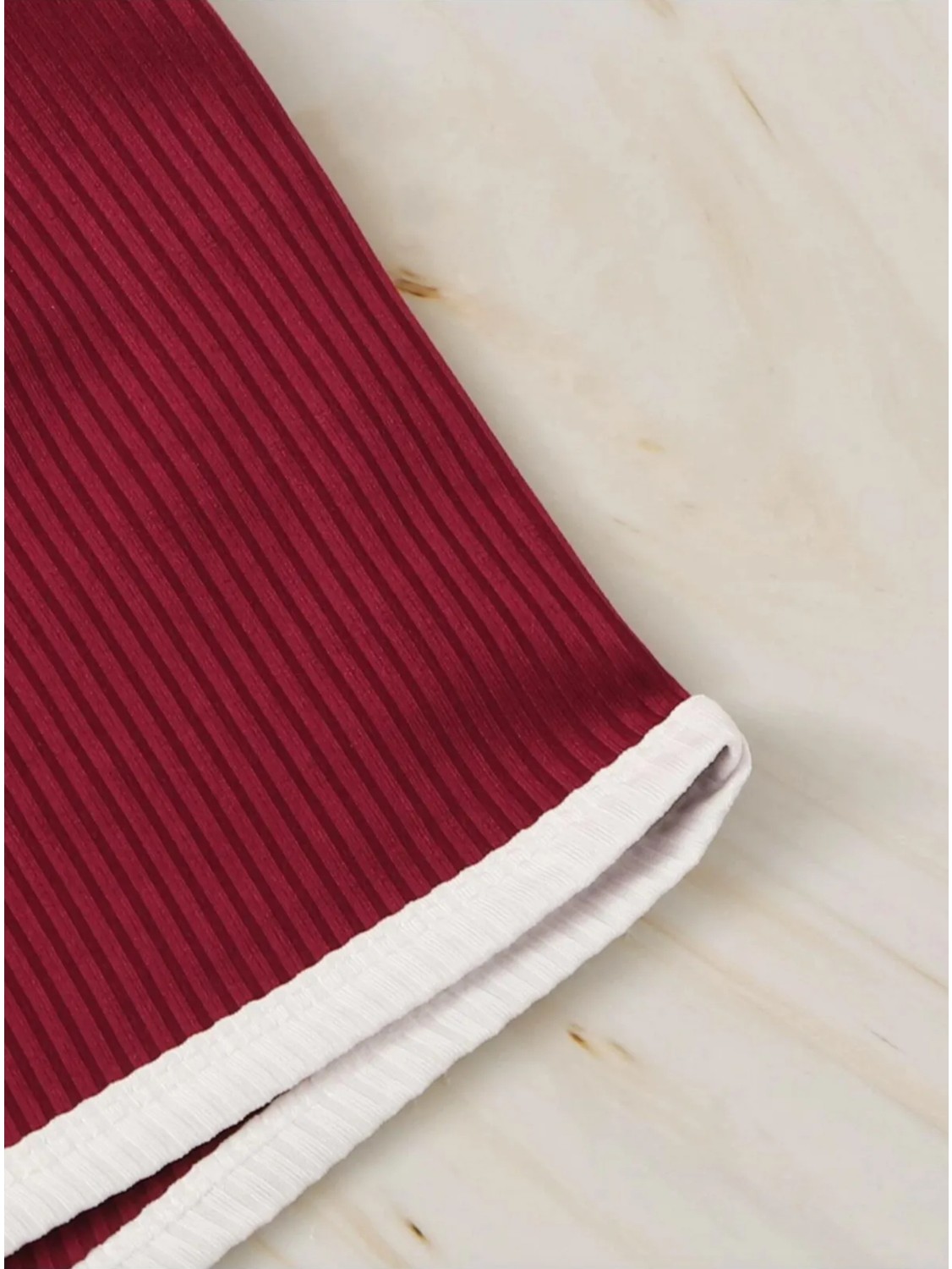 Losebro Baby Girl Bordo Şort Takımı görsel 3
