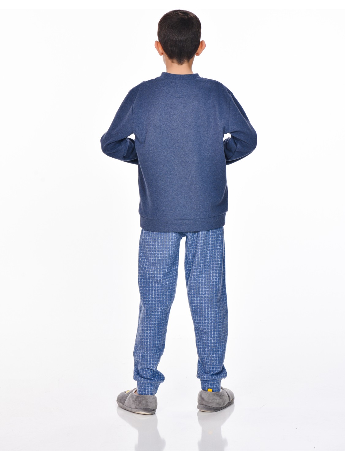 Moon Cover Mooncover Erkek Kışlık Pamuklu Göğüs Cebi Detaylı Pijama Takımı, Baba-Oğul görsel 4