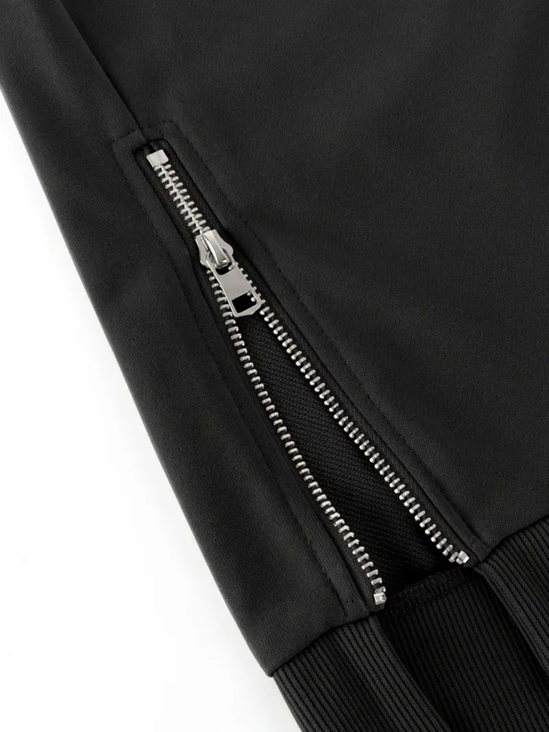 Curvy Trend Büyük Beden Fermur Yırtmaç Detaylı Yumuşak Dökümlü Kumaş Reglan Kol Sweashirt görsel 2