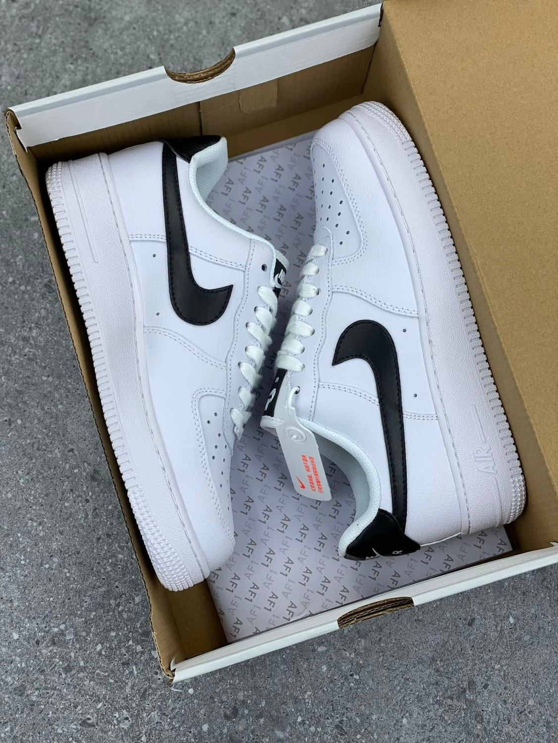 Favorispor Nike Air Force 1 '07 Unisex Beyaz - Siyah Sneaker All White | Black - Klasik Deri Spor Ayakkabı görsel 5
