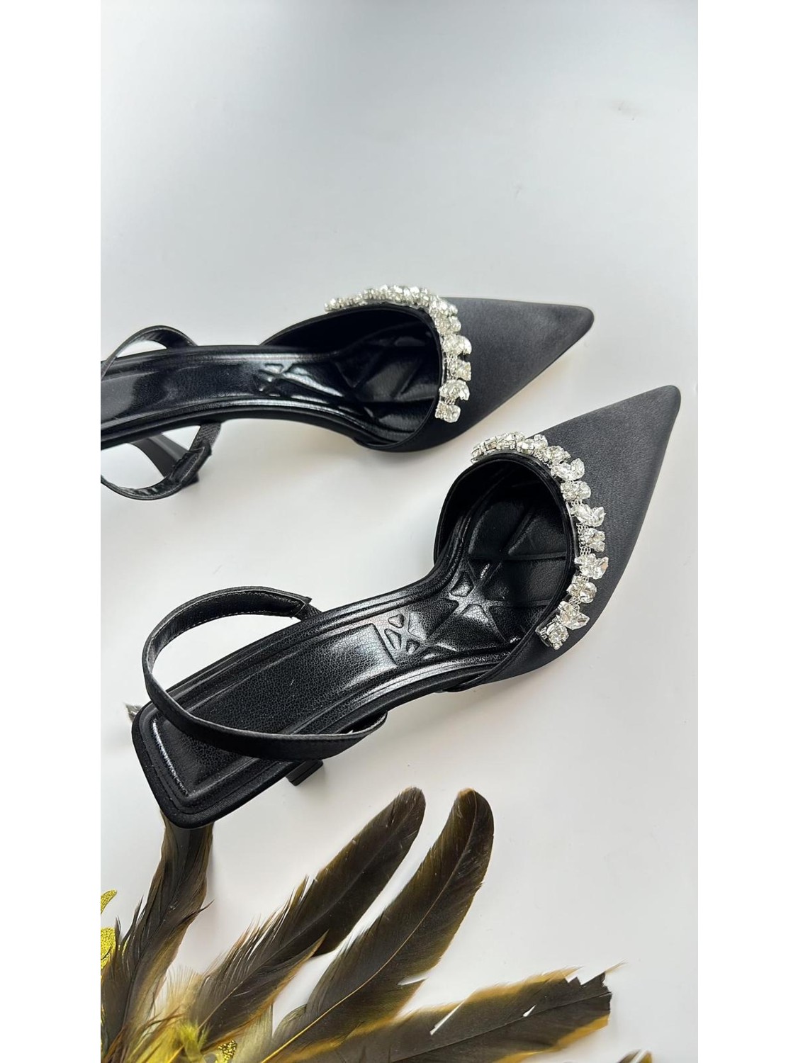 Gloriys Ayakkabı & Çanta Saten 6 cm Ince Topuklu Taşlı Abiye Ayakkabı 02200 görsel 2