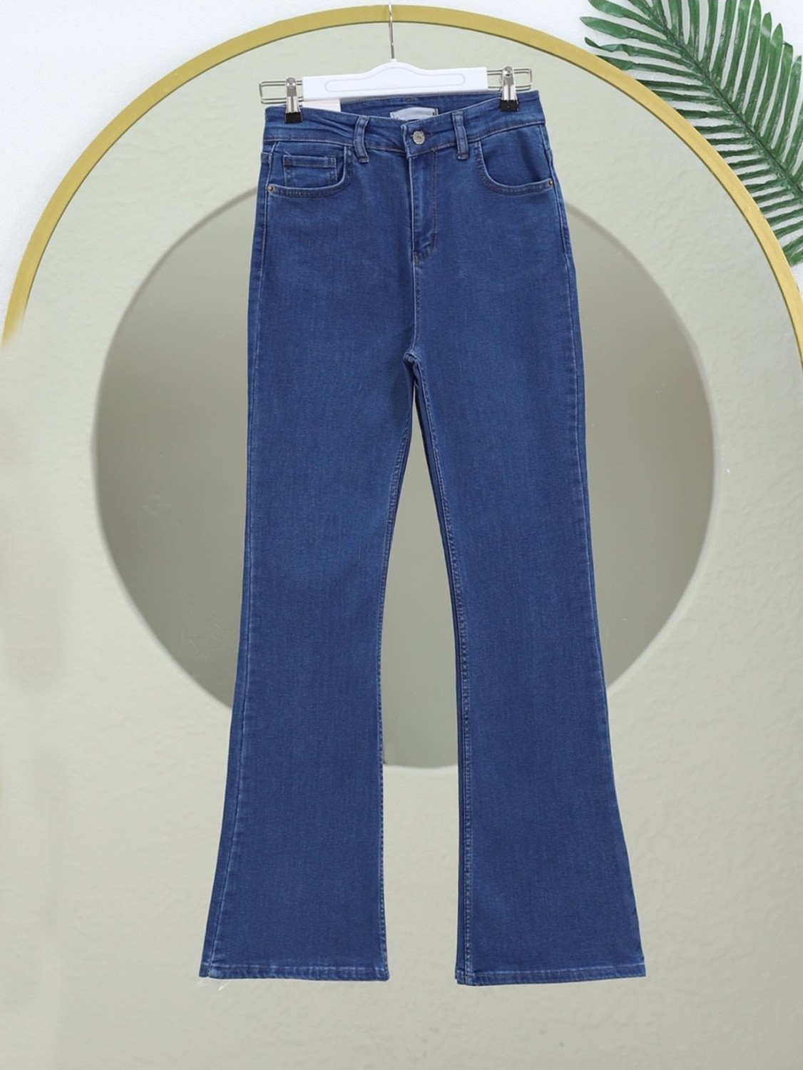 Moda Morfo İspanyol Paça Yüksek Bel Kot Pantolon -Laci