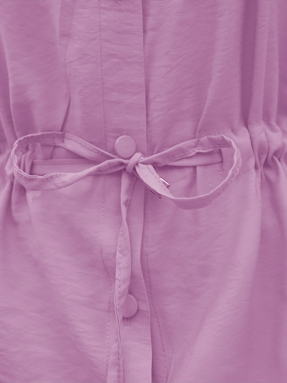 Moda Morfo Tünel Bağcıklı Düğmeli Gömlek Bluz -Pembe görsel 8
