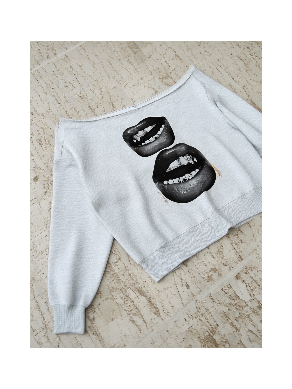 Afri Kadın Düz Ekru Oversize Sweatshirt Sokak Stili, Rahat Kesim görsel 4