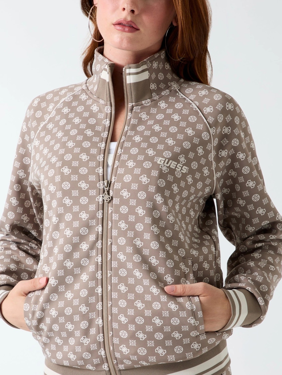 Guess Aggie Kadın Aktif Scuba Sweatshirt görsel 5