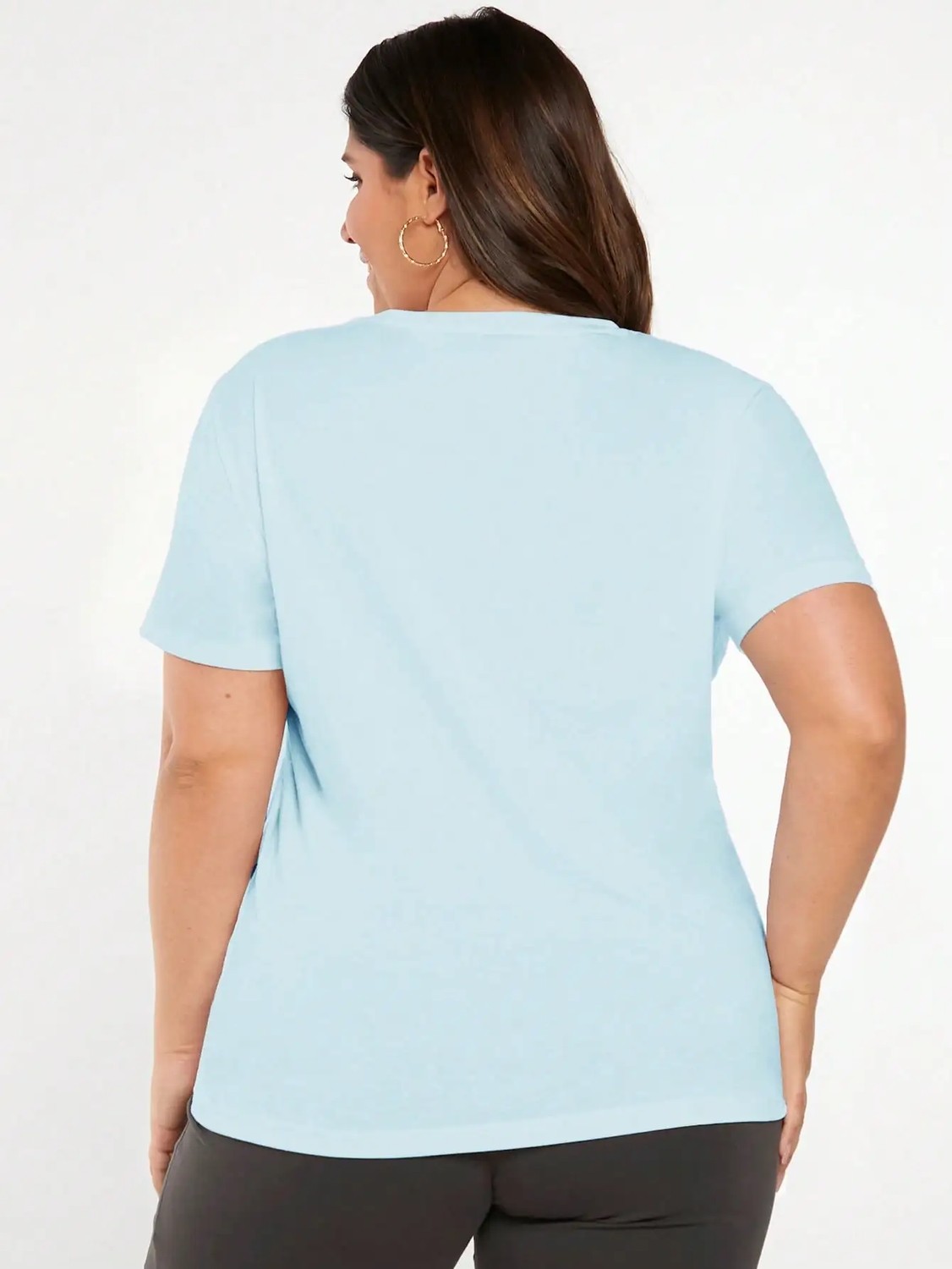 Mügerella Büyük Beden %100 Pamuk Oversize Kalıp Basic T-Shirt / Tişört görsel 2