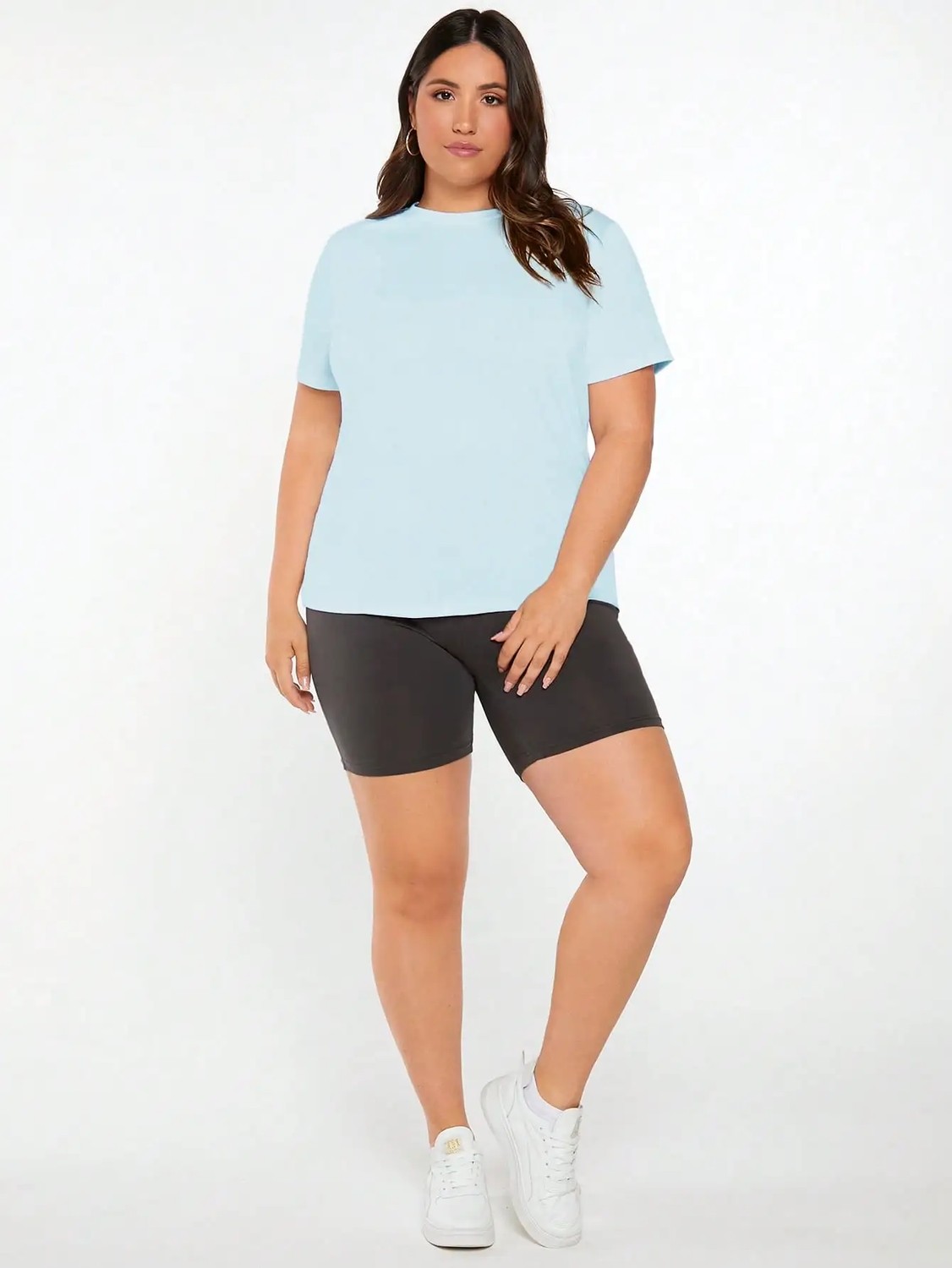 Mügerella Büyük Beden %100 Pamuk Oversize Kalıp Basic T-Shirt / Tişört görsel 3