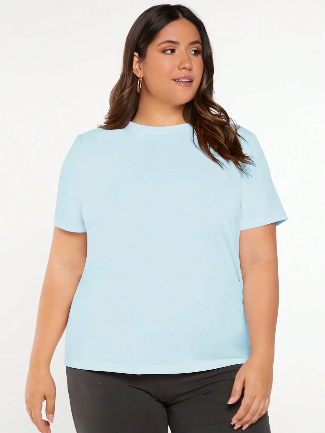 Mügerella Büyük Beden %100 Pamuk Oversize Kalıp Basic T-Shirt / Tişört görsel 4