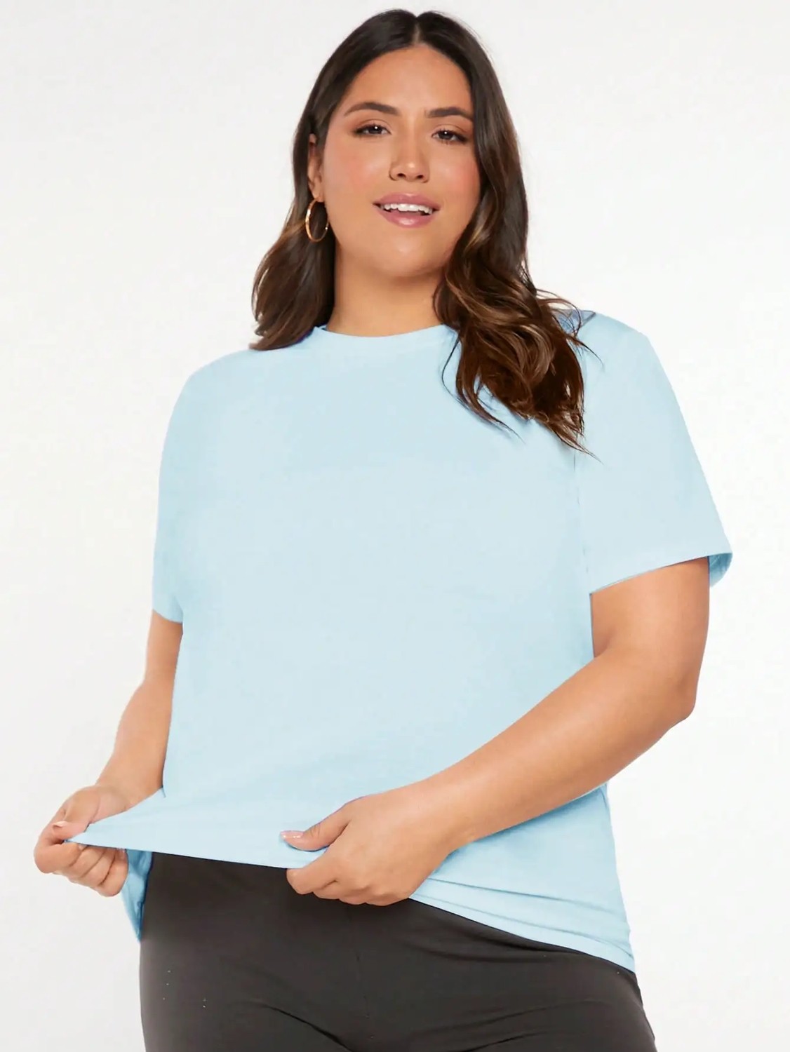 Mügerella Büyük Beden %100 Pamuk Oversize Kalıp Basic T-Shirt / Tişört görsel 5