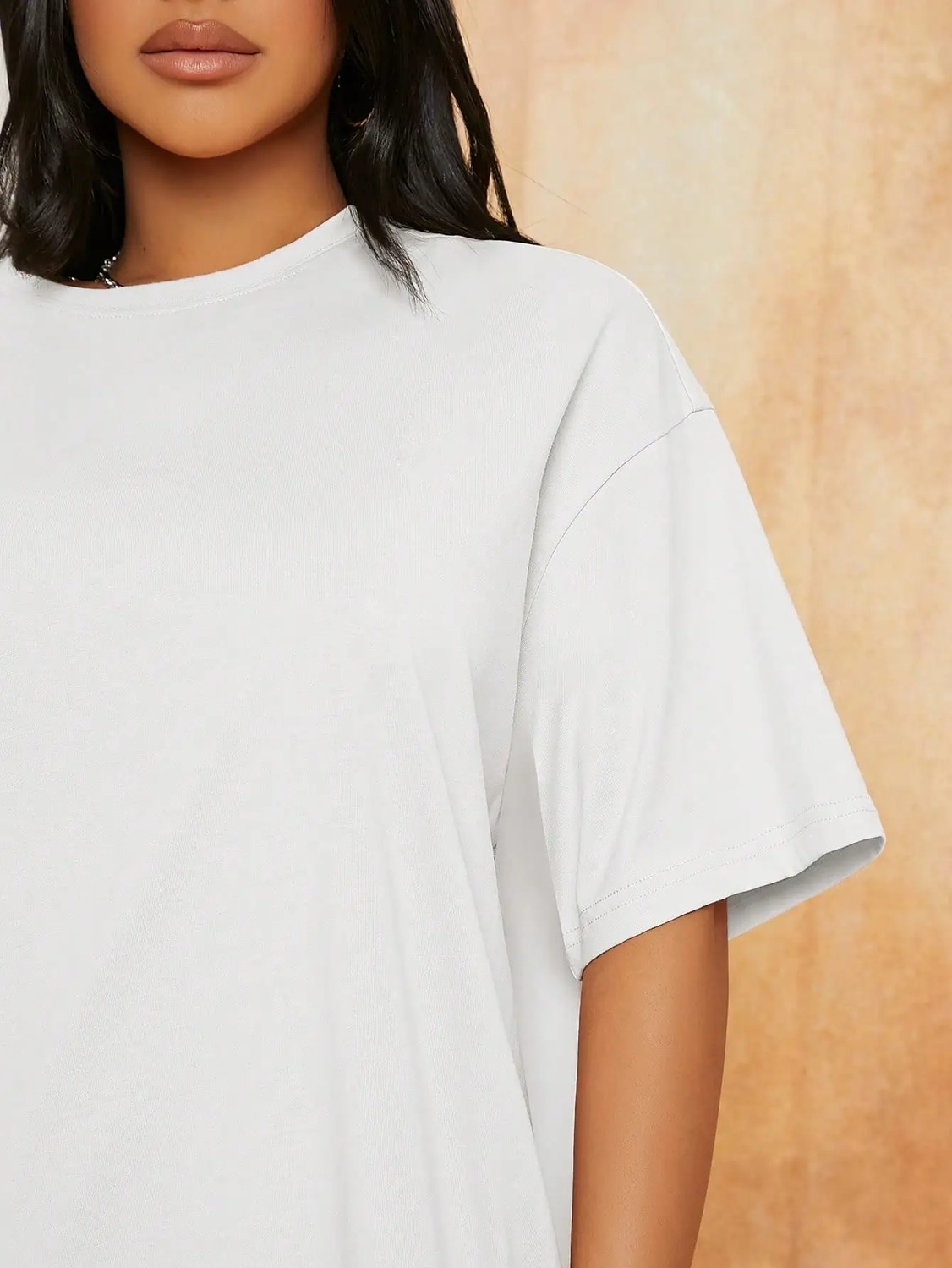 Mügerella Büyük Beden %100 Pamuk Oversize Kalıp Basic T-Shirt / Tişört görsel 8