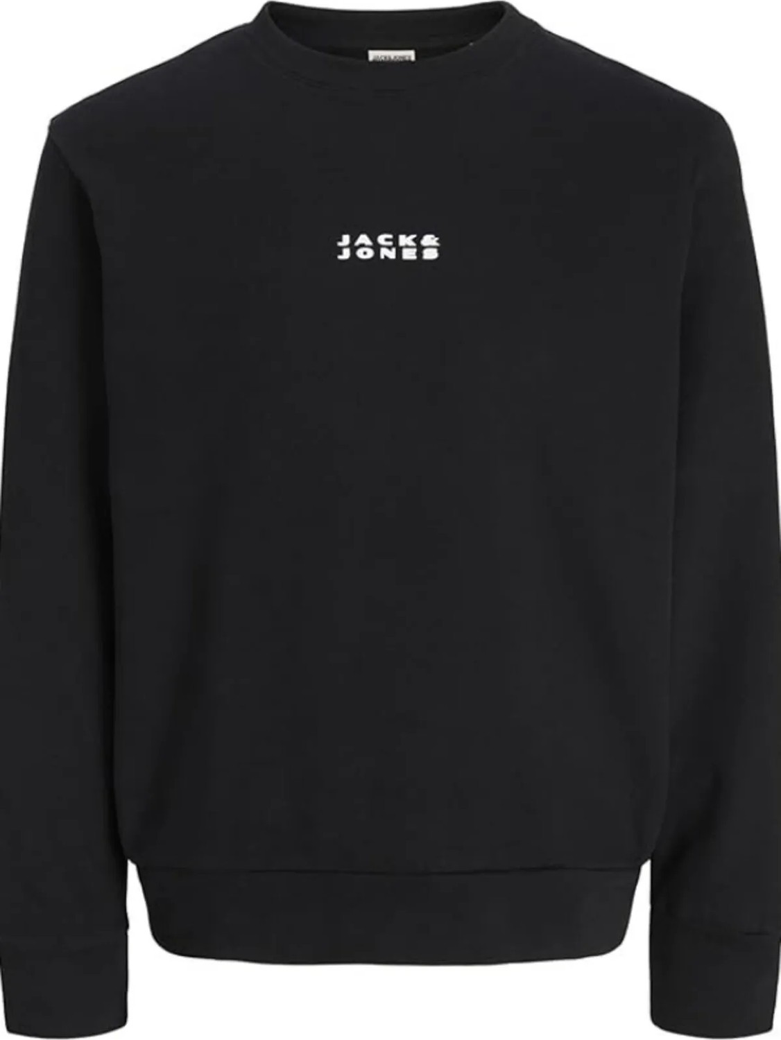 Jack & Jones Erkek Siyah Uzun Kollu Sweatshirt Regular Fit Cepsiz Minimal Tasarım görsel 4