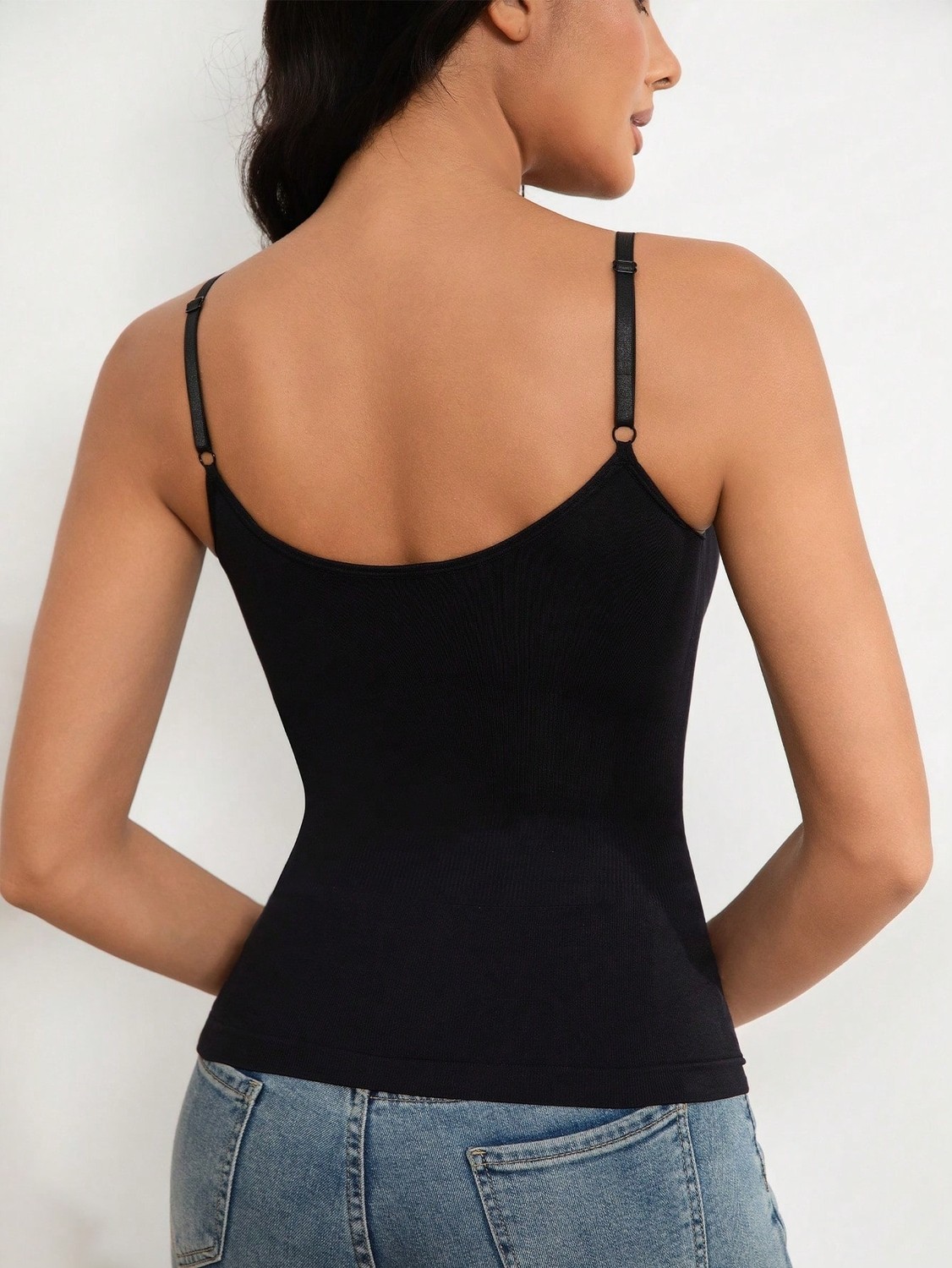 Mistirik Fastelo Örme Model Ayarlanabilir Askılı Yumuşak ve Esnek Body Siyah Renk görsel 2