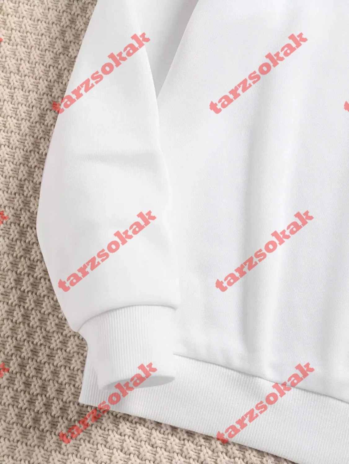 Tarzsokak Beyaz Tavşan Yeme Havuç Baskılı Sudaderas Karikatür görsel 4