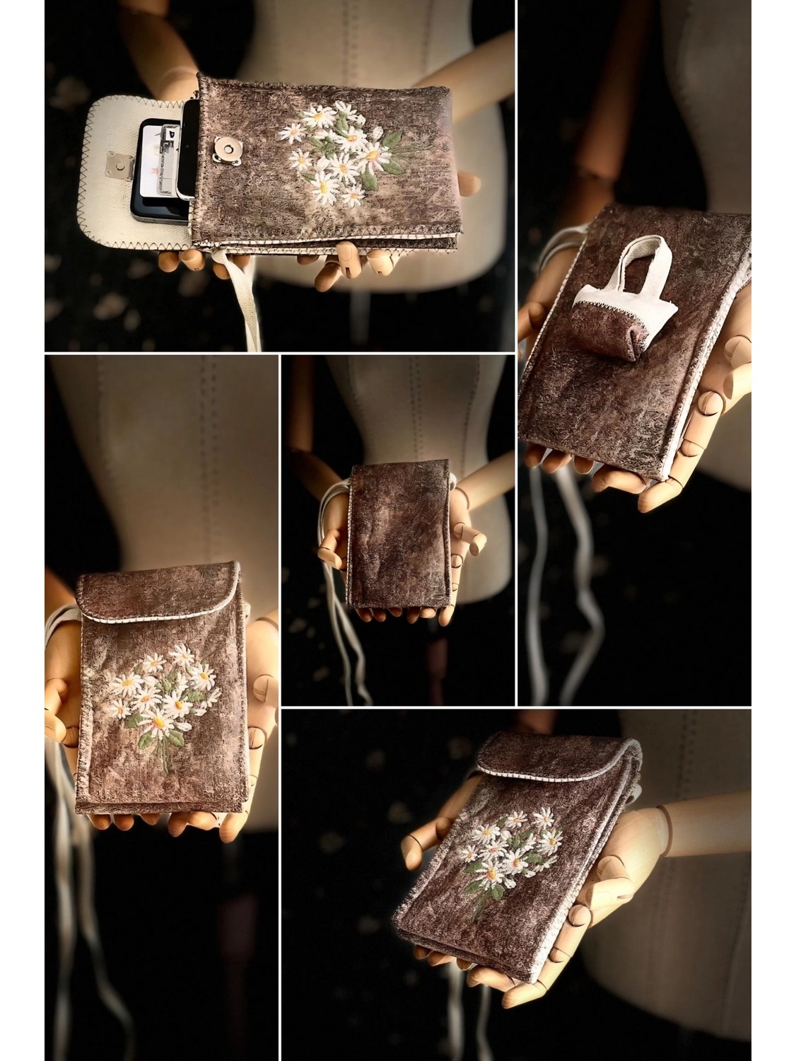 Ggart Handmade Meadov Nakış Işlemeli Telefonluk, Telefon Çantası V50 görsel 2
