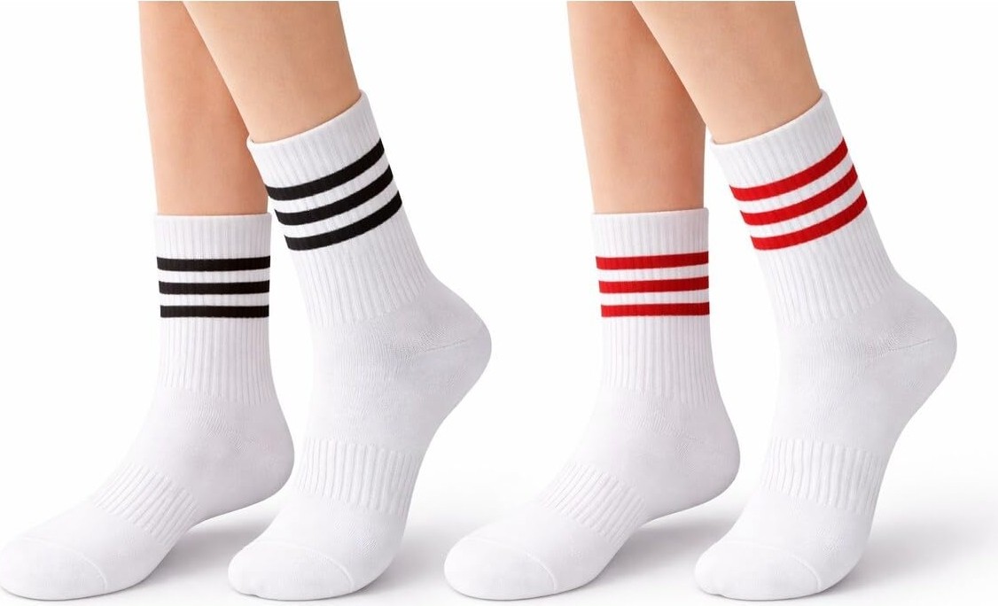 Aesco Plus Scorpion Unisex Beyaz Tenis Çorabı | Çizgili, Pamuklu Uzun Spor Çorabı - Beyaz 40-44 görsel 4