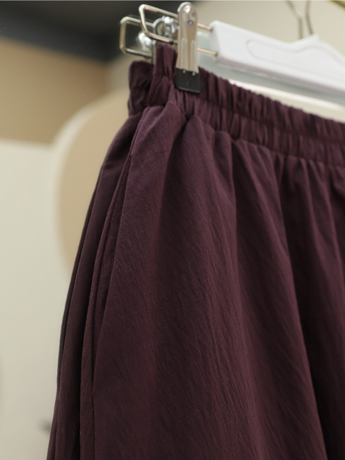 Moda Morfo Dantel İşlemeli Beli Lastikli Etek -Mürdüm görsel 7