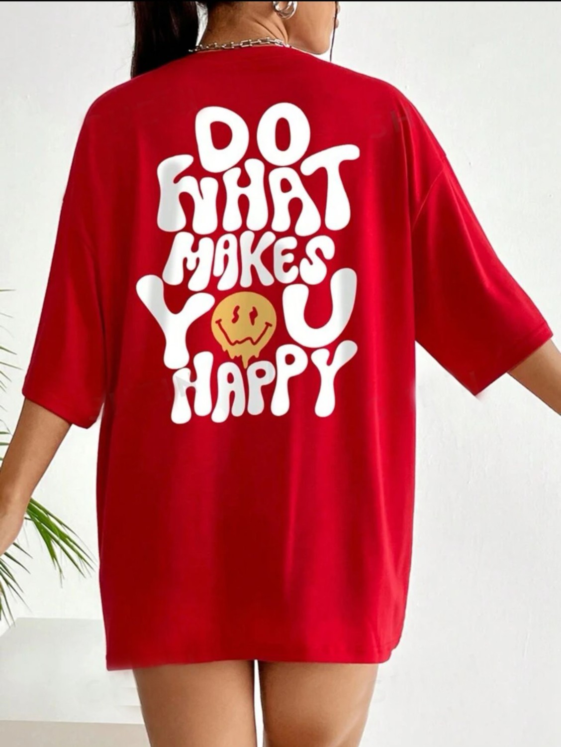 Medinenur Do What Makes You Happy Baskılı Kadın T-Shirt